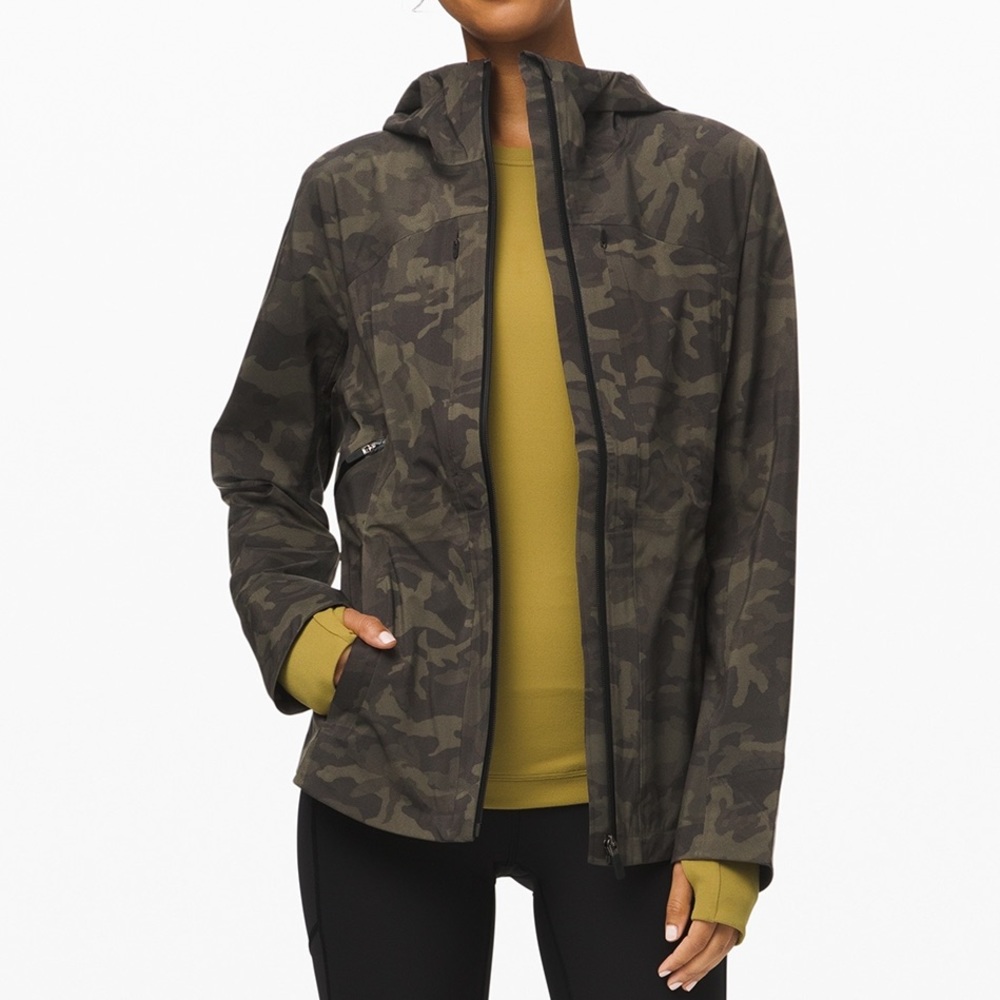 lululemon athletica Olive Camo Hooded Jacket